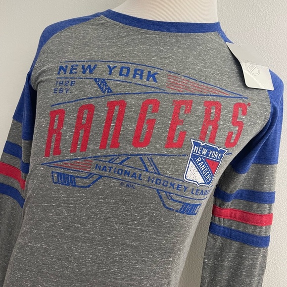 NHL NEW YORK RANGERS GRAPHIC LONG SLEEVE CREW NECK SHIRT TOP TEE SIZE SMALL - Picture 3 of 7